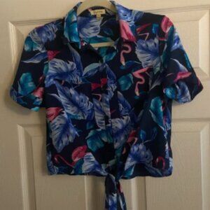Flamingo sheer blouse